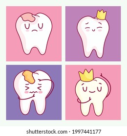 colección de iconos de dibujos animados tiernos