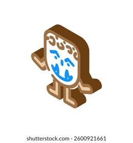 teeth cute monster isometric icon vector. teeth cute monster sign. isolated symbol illustration