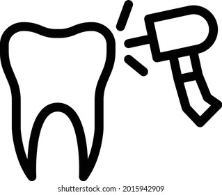 teeth decayed vector thin line icon