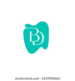 Teeth Dental with B and D Monogram Logo Design Vector