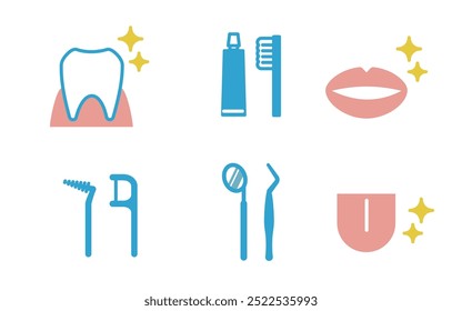 Ilustração do ícone de cuidados dentários dos dentes