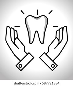 teeth dental care isolated icon