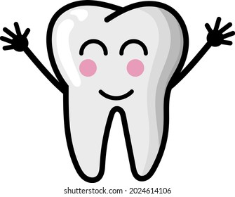 Teeth dental cute illustration set emoticon tooth icon sign. teeth illustration. tooth icon. smile teeth