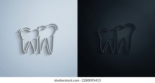 Teeth dental paper icon with shadow effect vector illuistration design