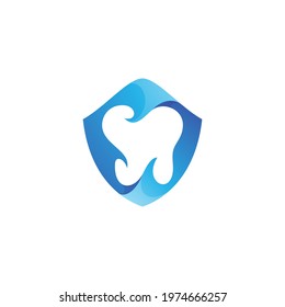 Teeth Dental and Shield Logo