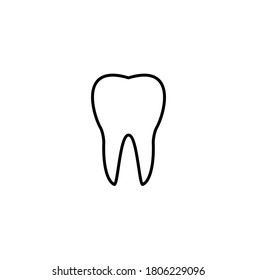 Teeth, dental simple thin line icon vector illustration