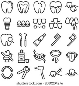 Teeth And Dentistry 25 Icon Set