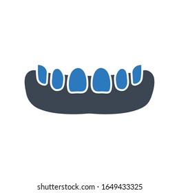 Teeth Dentistry icon, false teeth symbol for your web site , logo, app, UI design