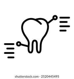 Teeth with description icon. Dental health care icon with editable stroke