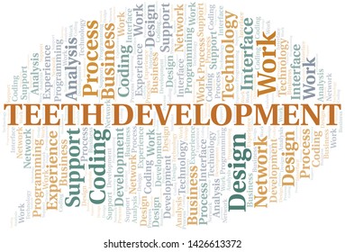 Teeth Development word cloud. Wordcloud made with text only.