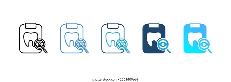 Zähne Diagnose Symbol Set mehrere Stil Sammlung