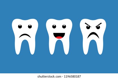 Teeth with different emotions .