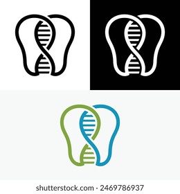 Teeth DNA Dentist Dental Logo