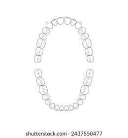 Teeth doodle vector illustration white background