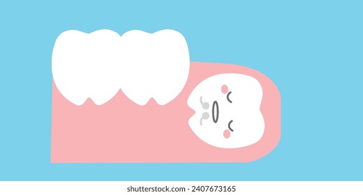 Teeth embedded in the gums Illustration of wisdom teeth
