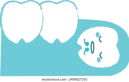 Zähne eingebettet in die Zahnräder Illustration der Weisheitszähne Blau