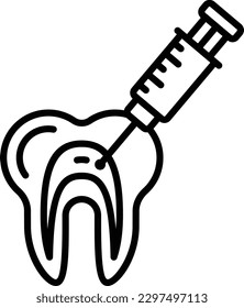 teeth filling procedure concept, local anesthetic lidocaine vector icon design, Dentistry symbol,Health Care sign, Dental instrument stock illustration 