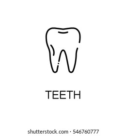 Teeth flat icon. Single high quality outline symbol of human body for web design or mobile app. Thin line signs of teeth for design logo, visit card, etc. Outline pictogram of teeth 