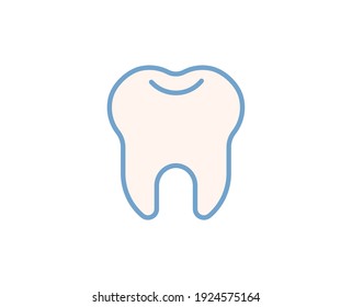 Teeth flat icon. Thin line signs for design logo, visit card, etc. Single high-quality outline symbol for web design or mobile app. Medical outline pictogram.