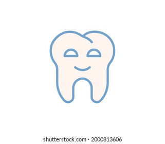 Teeth flat icon. Thin line signs for design logo, visit card, etc. Single high-quality outline symbol for web design or mobile app. Medical outline pictogram.