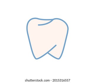 Teeth flat icon. Thin line signs for design logo, visit card, etc. Single high-quality outline symbol for web design or mobile app. Medical outline pictogram.