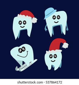 Teeth flat modern illustration. Character design