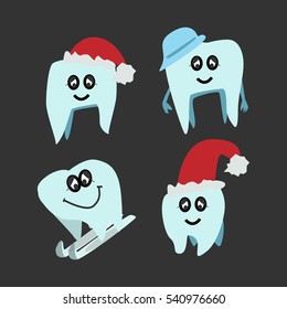 Teeth flat modern illustration. Character design