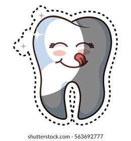 teeth funny character kawaii style