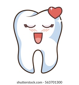 teeth funny character kawaii style