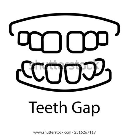 Teeth gap icon in line style 