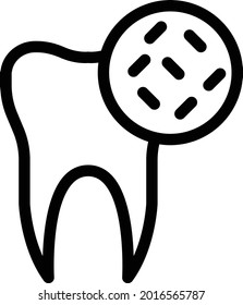 teeth germs vector thin line icon