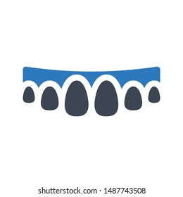 teeth glyph colour vector icon
