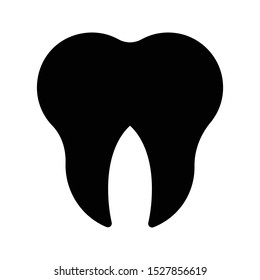 teeth glyph flat vector icon