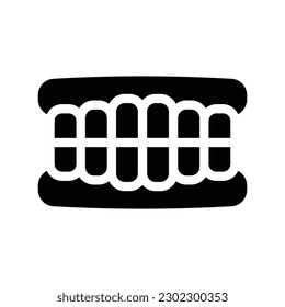 teeth glyph icon illustration vector graphic