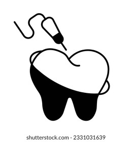 Icono vector de glifo de dientes que puede editar o modificar fácilmente

