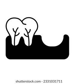 Teeth Glyph Vector Icon that can easily edit or modify

