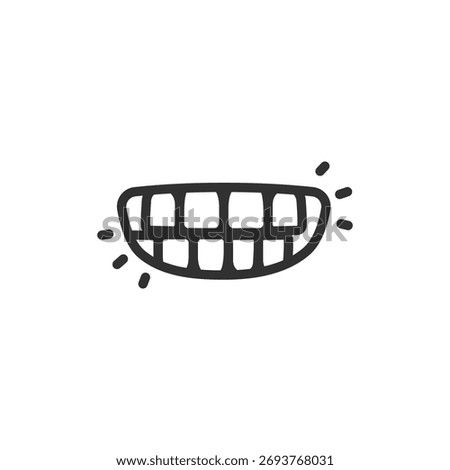 Teeth grinding, linear icon. Bruxism, stress, and jaw tension concept. Line with editable stroke.