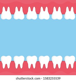 teeth in the gum, vector illustration.