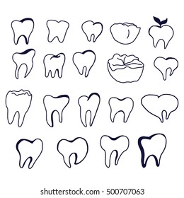 Teeth hand drawn illustration.