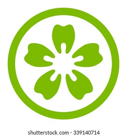 Teeth Health vector icon. Style is flat rounded symbol, eco green color, rounded angles, white background.
