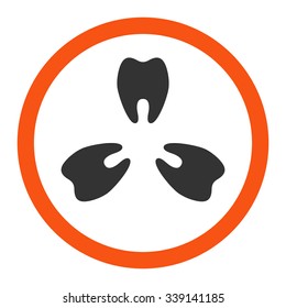 Teeth Health vector icon. Style is bicolor flat rounded symbol, orange and gray colors, rounded angles, white background.