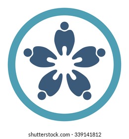 Teeth Health vector icon. Style is bicolor flat rounded symbol, cyan and blue colors, rounded angles, white background.