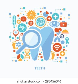 Teeth and healthy concept design on white background,clean vector