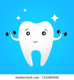 Teeth healthy strong and white, vector, illustration.