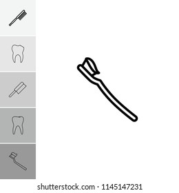 Teeth icon. collection of 6 teeth outline icons such as toothbrush, tooth brush. editable teeth icons for web and mobile.