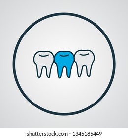 Teeth icon colored line symbol. Premium quality isolated denture element in trendy style.