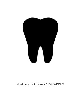 teeth icon dentist flat vector sign. For mobile user interface