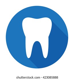 зубы значок стоматолога плоский вектор знак/символ. Для мобильного интерфейса пользователя