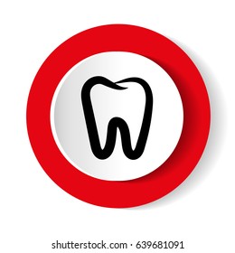 teeth icon dentist flat vector sign/symbol. For mobile user interface