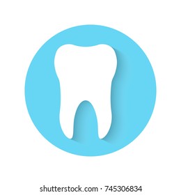 teeth icon dentist flat vector